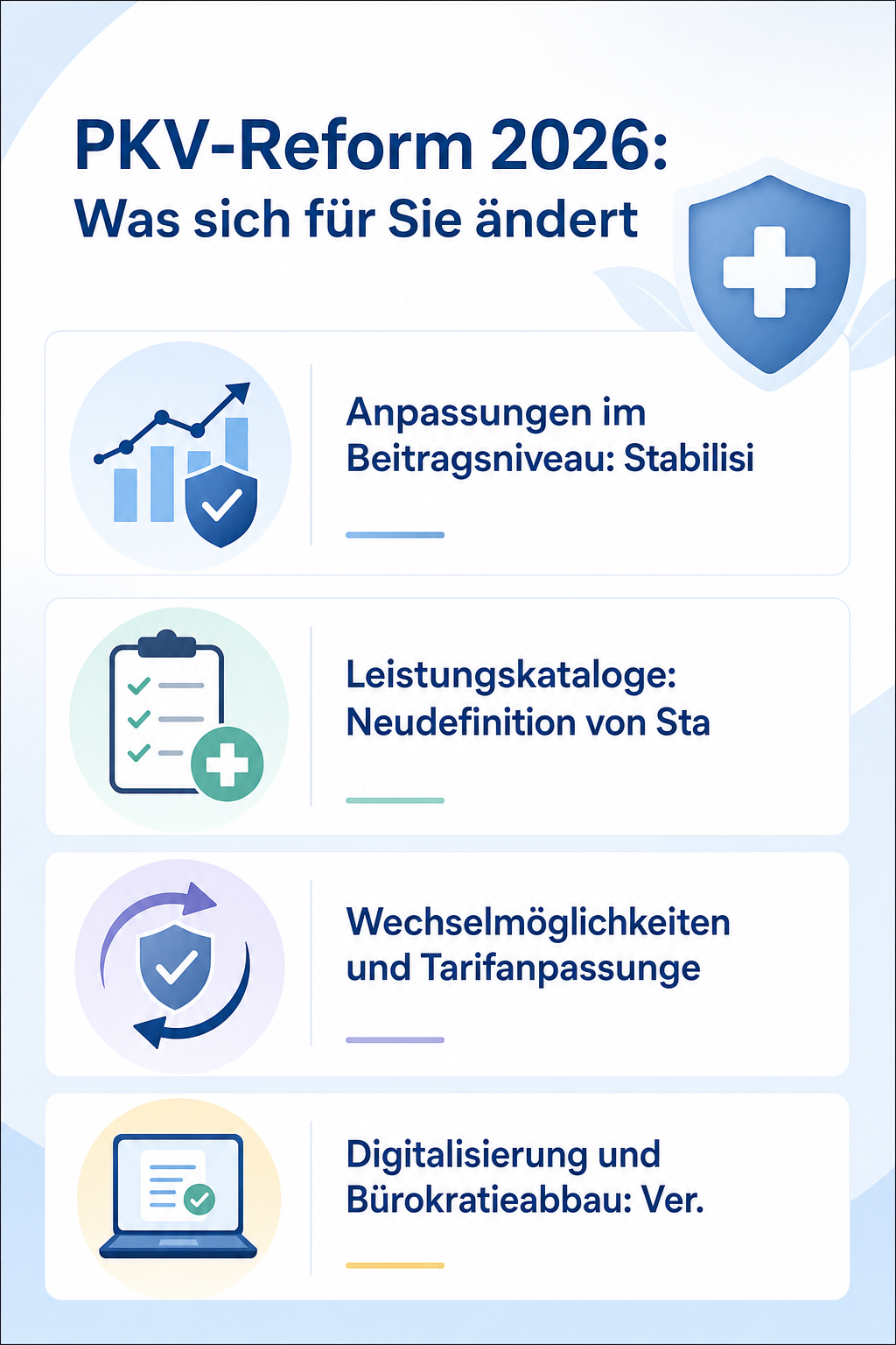 Infografik: PKV-Reform 2026: Was sich für Sie ändert