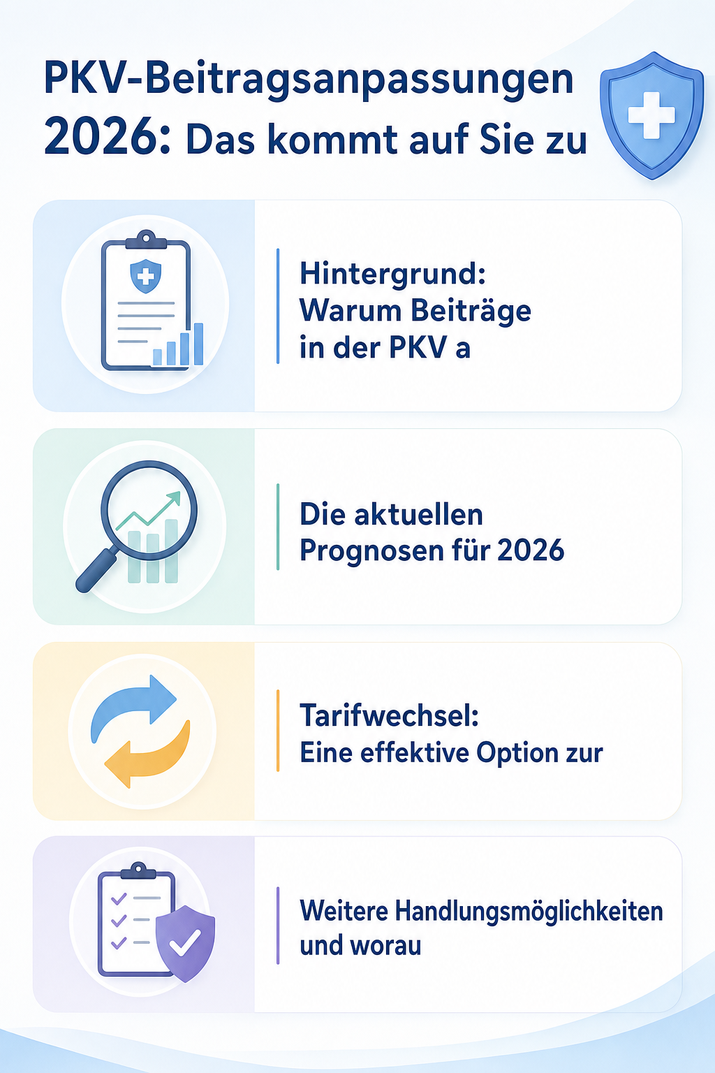 Infografik: PKV-Beitragsanpassungen 2026: Das kommt auf Sie zu