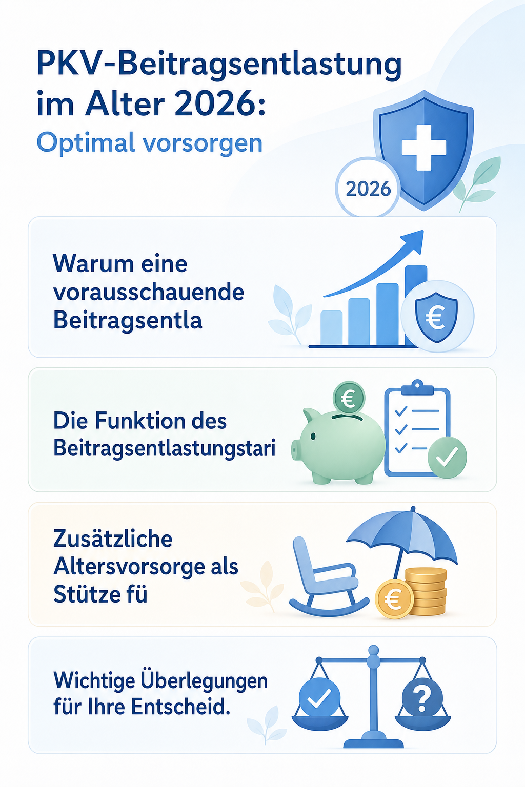 Infografik: PKV-Beitragsentlastung im Alter 2026: Optimal vorsorgen