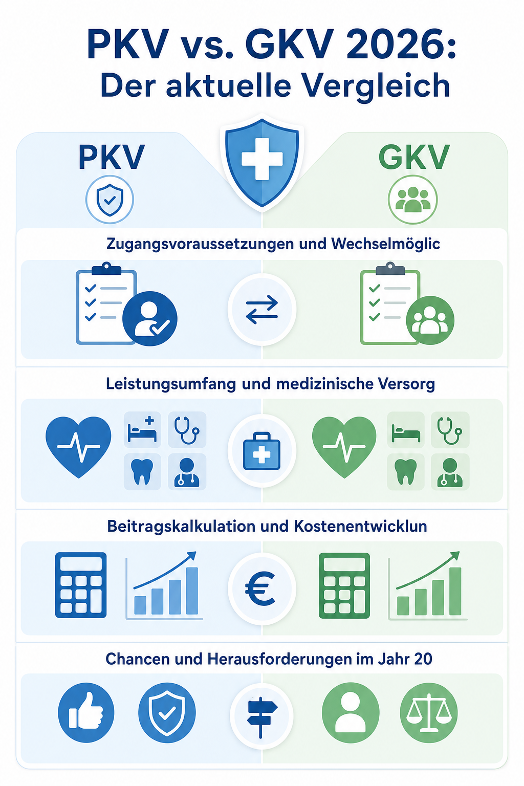 Infografik: PKV vs. GKV 2026: Der aktuelle Vergleich
