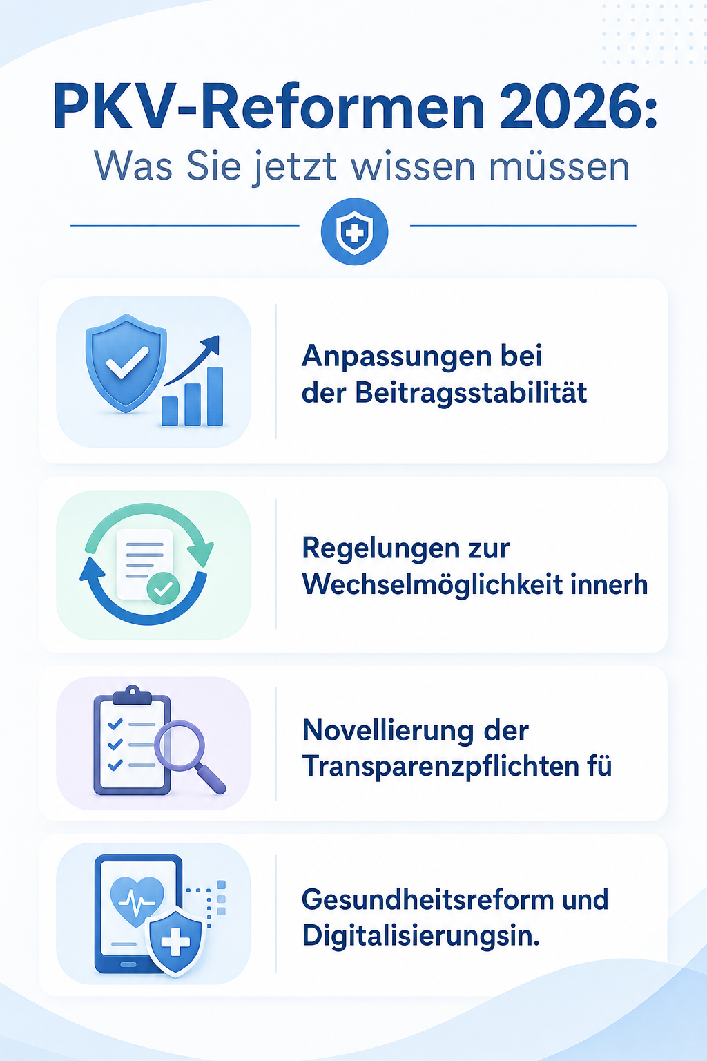 Infografik: PKV-Reformen 2026: Was Sie jetzt wissen müssen