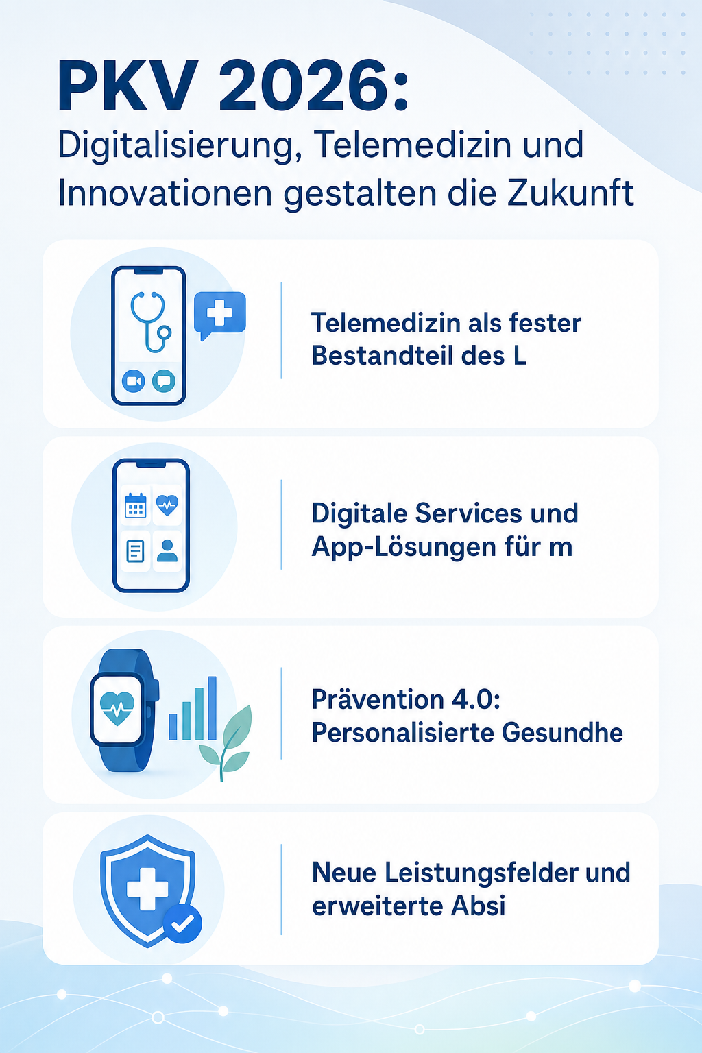 Infografik: PKV 2026: Digitalisierung, Telemedizin und Innovationen gestalten die Zukunft