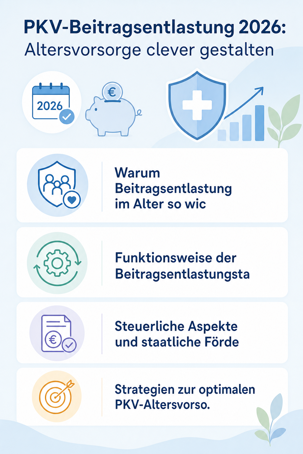 Infografik: PKV-Beitragsentlastung 2026: Altersvorsorge clever gestalten