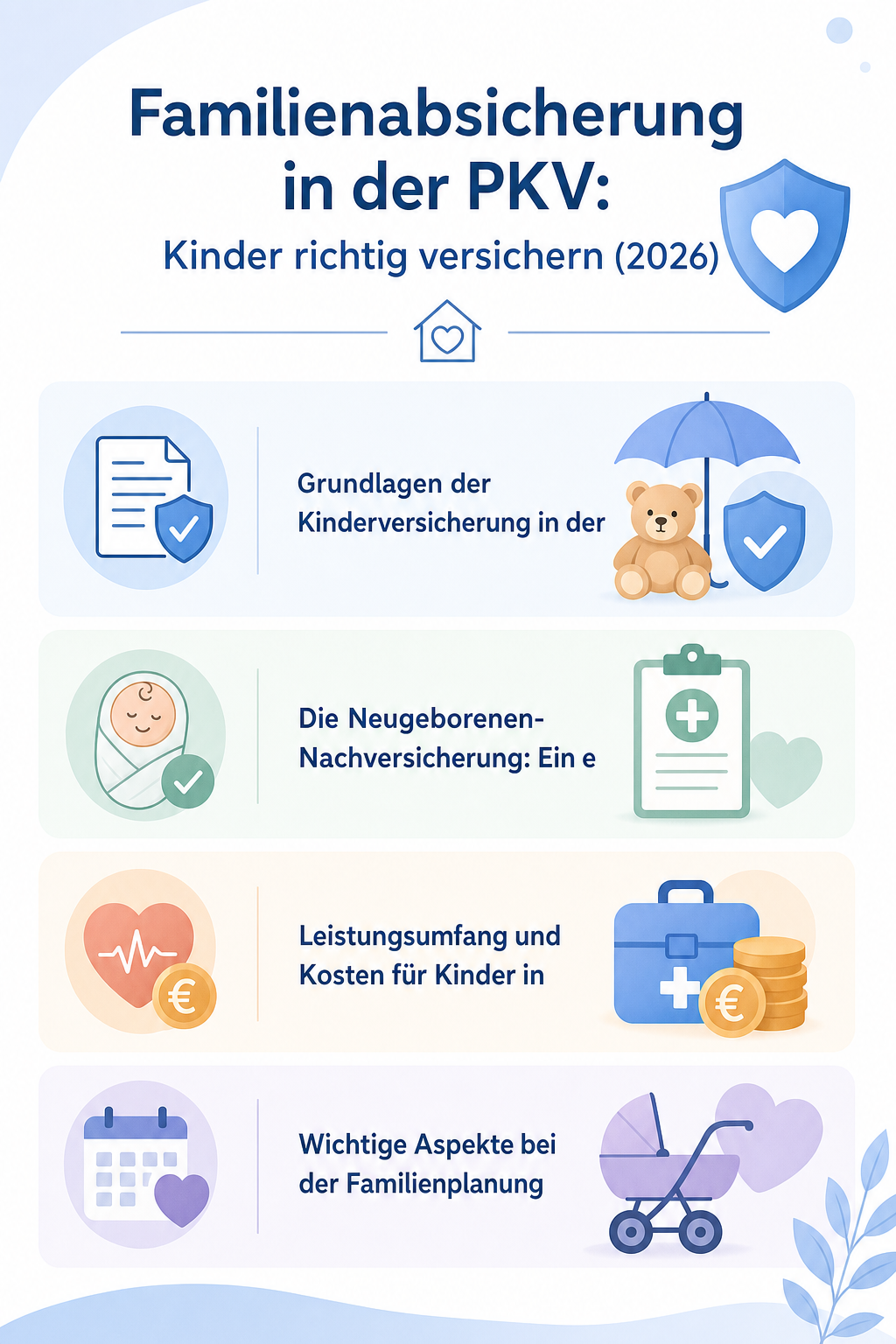Infografik: Familienabsicherung in der PKV: Kinder richtig versichern (2026)