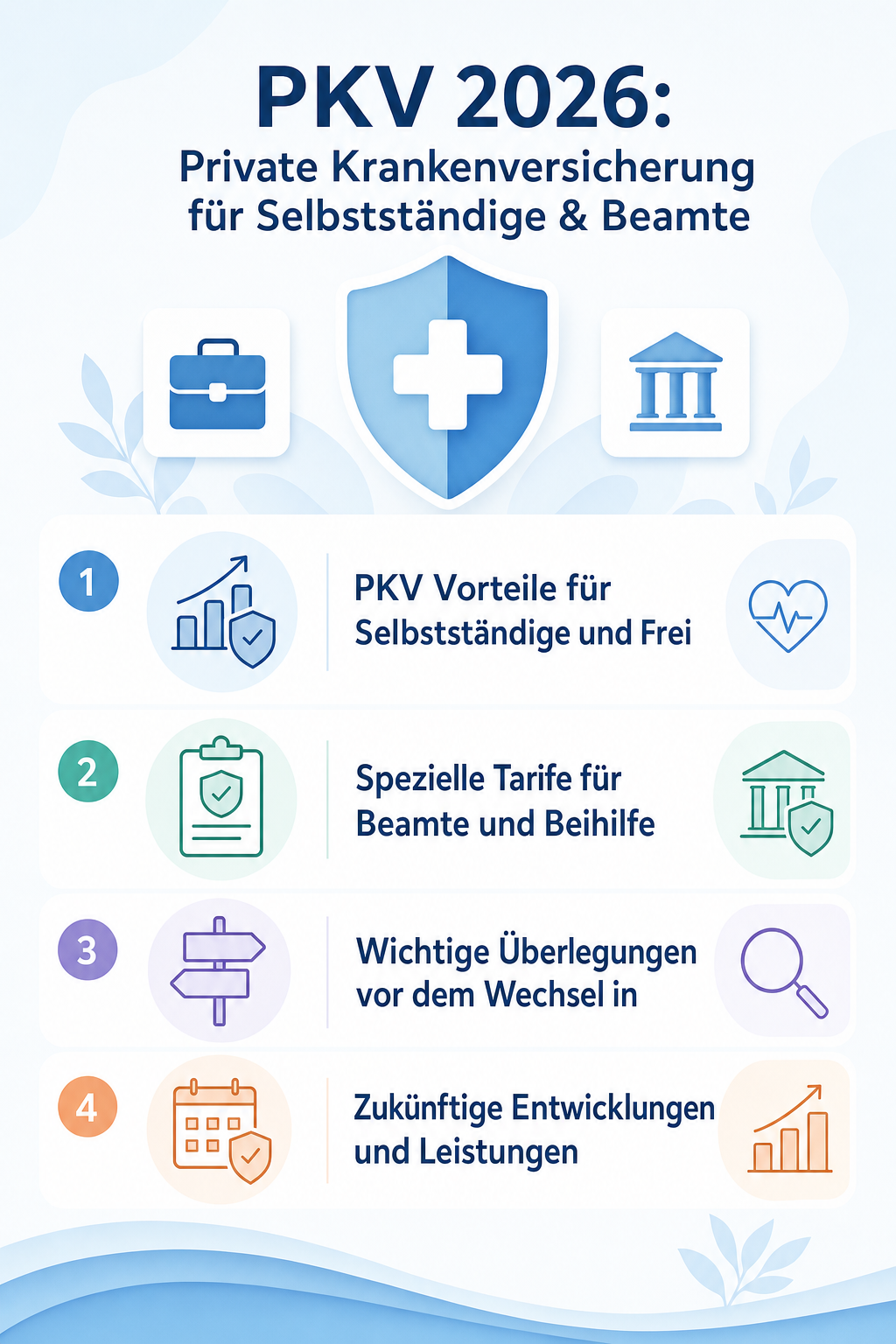 Infografik: PKV 2026: Private Krankenversicherung für Selbstständige & Beamte