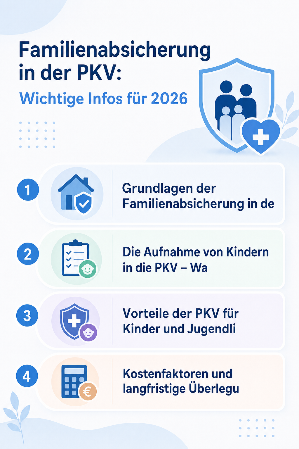 Infografik: Familienabsicherung in der PKV: Wichtige Infos für 2026