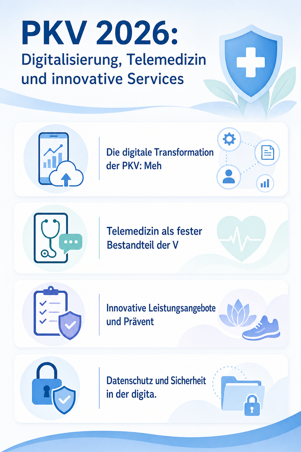 Infografik: PKV 2026: Digitalisierung, Telemedizin und innovative Services