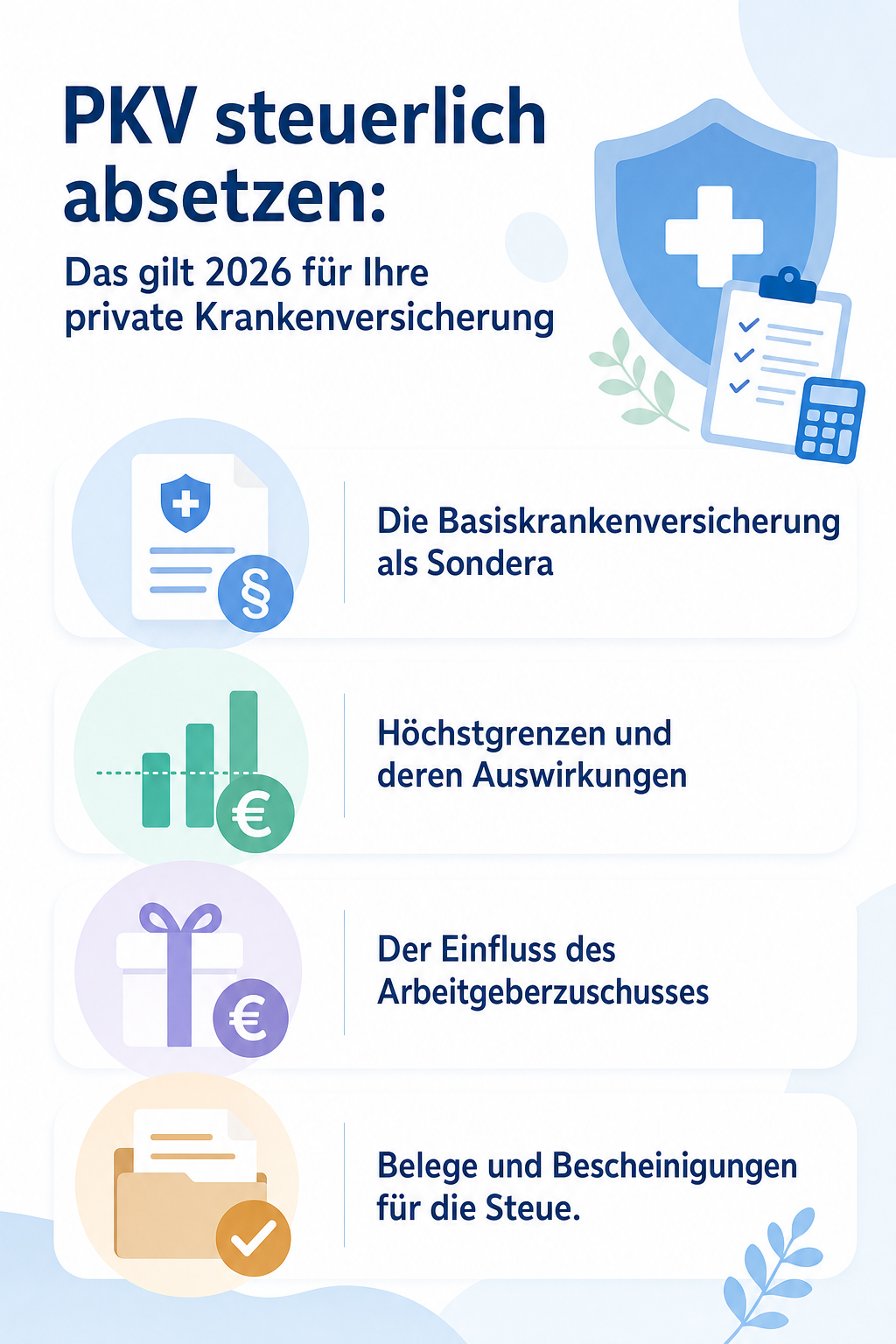 Infografik: PKV steuerlich absetzen: Das gilt 2026 für Ihre private Krankenversicherung