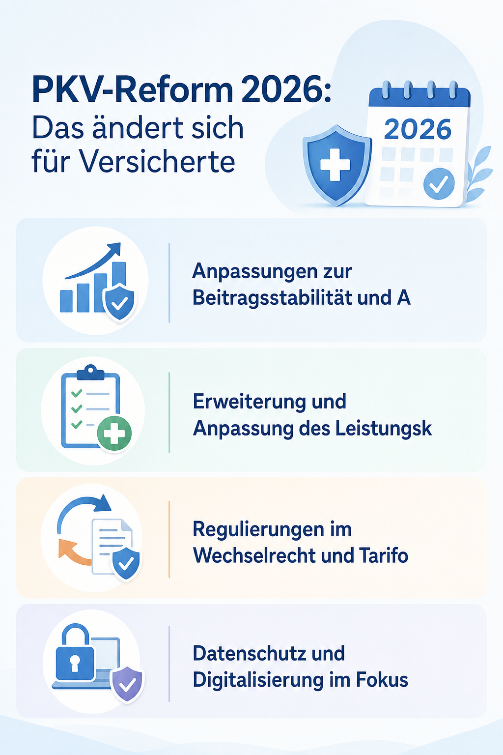 Infografik: PKV-Reform 2026: Das ändert sich für Versicherte