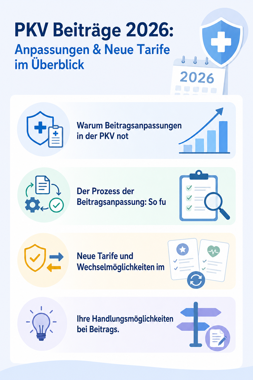 Infografik: PKV Beiträge 2026: Anpassungen & Neue Tarife im Überblick