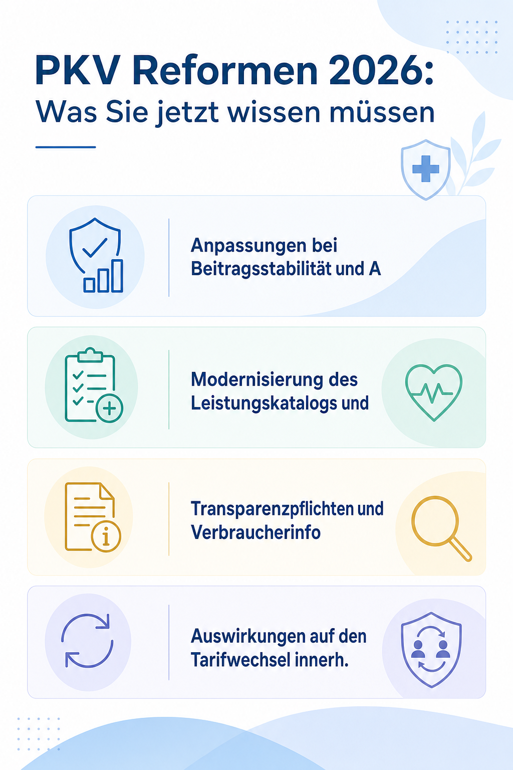 Infografik: PKV Reformen 2026: Was Sie jetzt wissen müssen