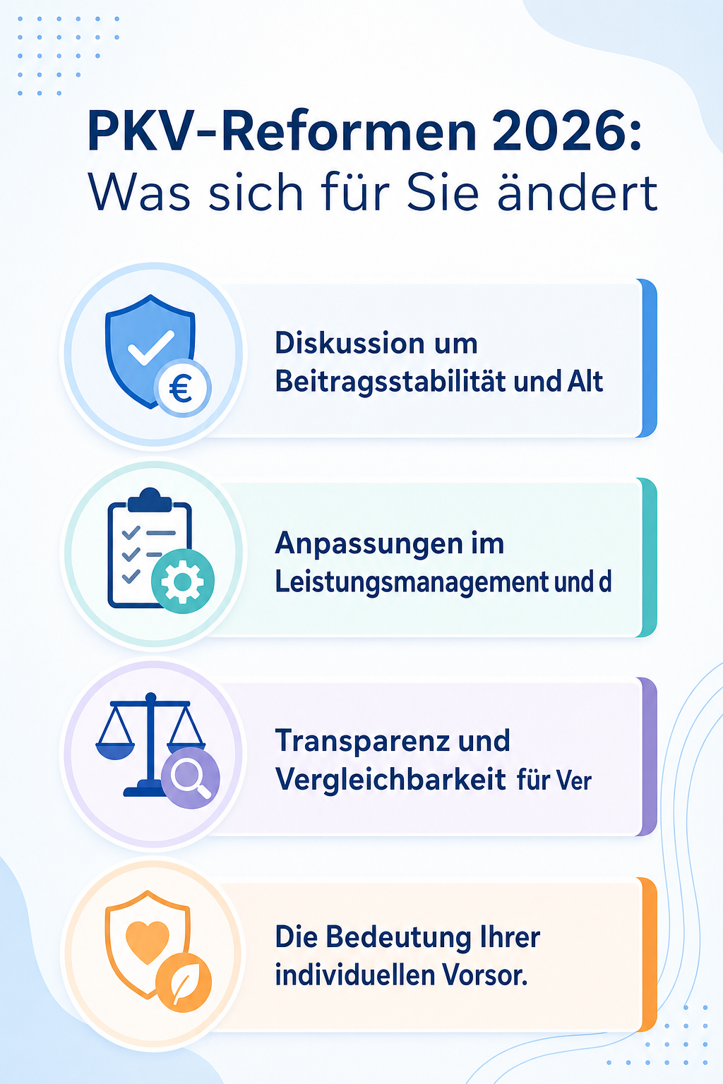 Infografik: PKV-Reformen 2026: Was sich für Sie ändert