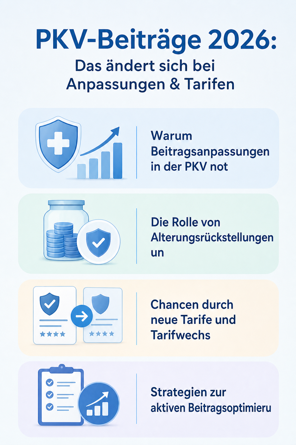 Infografik: PKV-Beiträge 2026: Das ändert sich bei Anpassungen & Tarifen