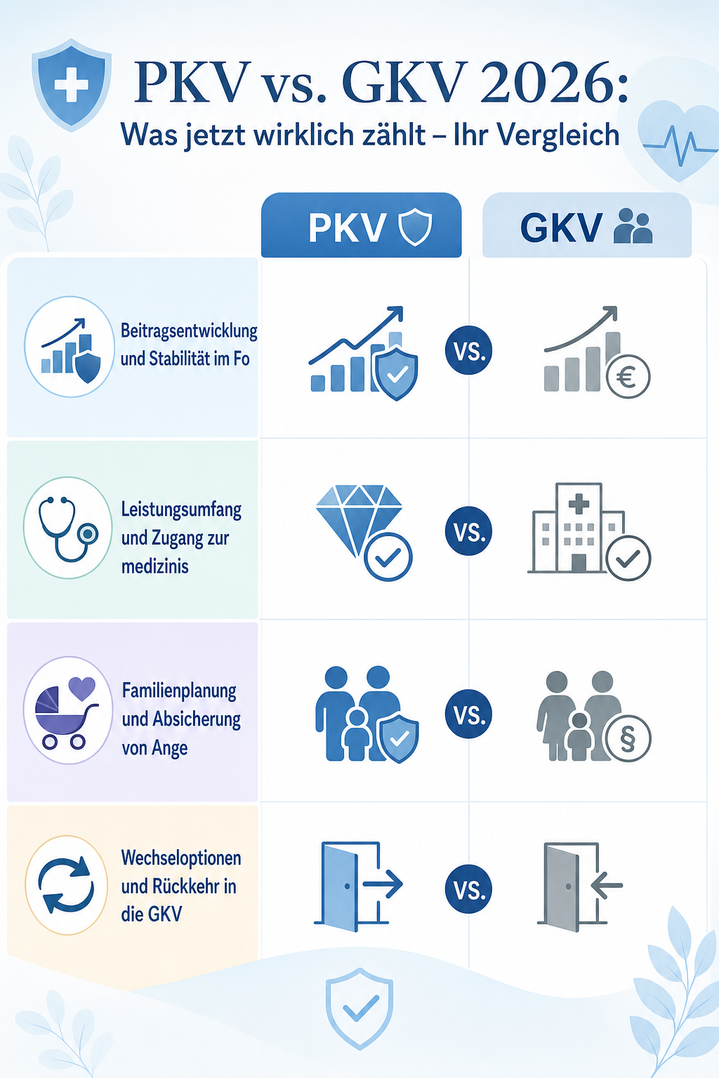 Infografik: PKV vs. GKV 2026: Was jetzt wirklich zählt – Ihr Vergleich