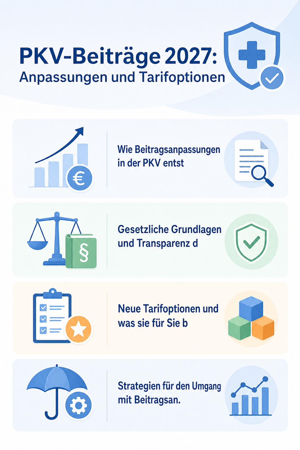 Infografik: PKV-Beiträge 2027: Anpassungen und Tarifoptionen
