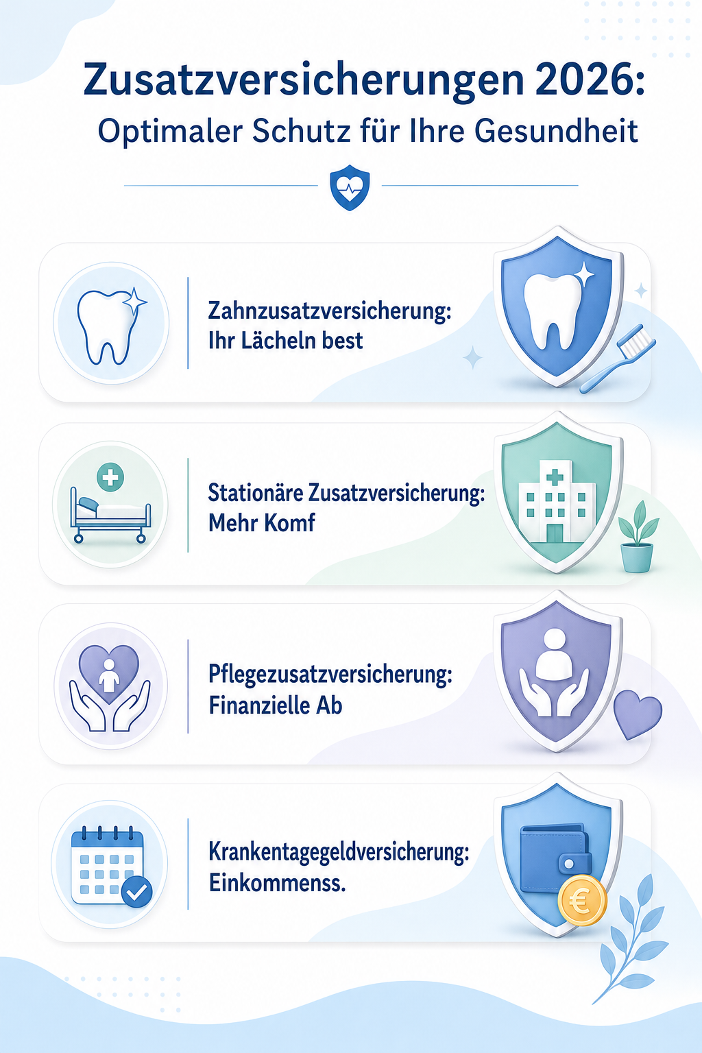 Infografik: Zusatzversicherungen 2026: Optimaler Schutz für Ihre Gesundheit