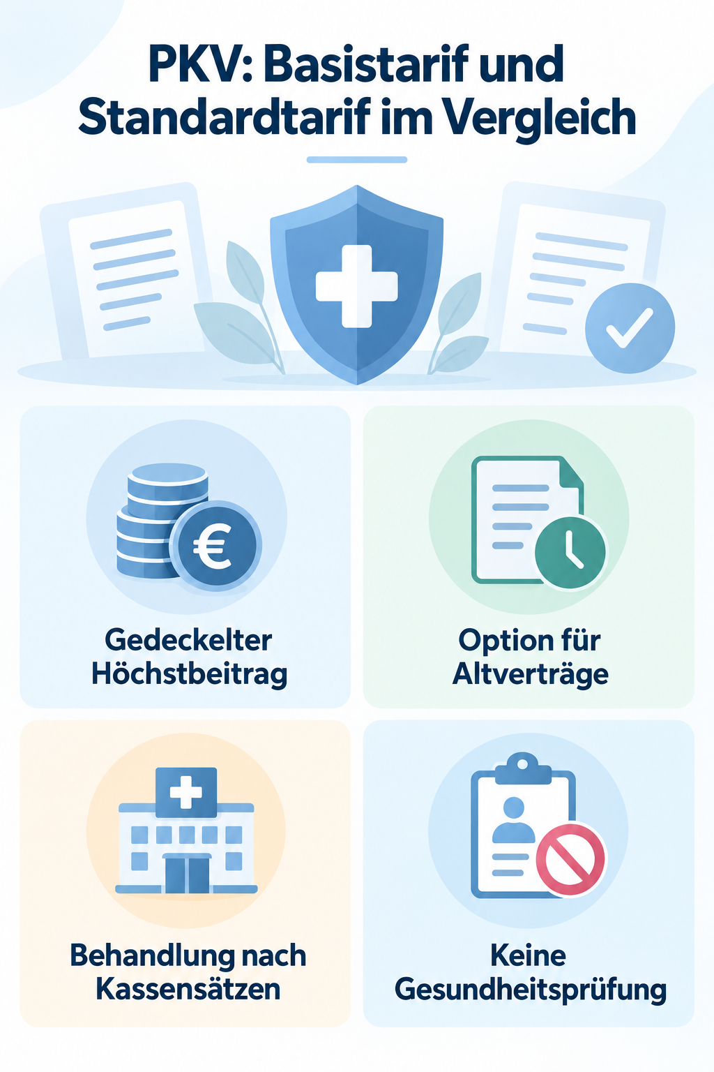 Infografik: PKV: Basistarif und Standardtarif im Vergleich