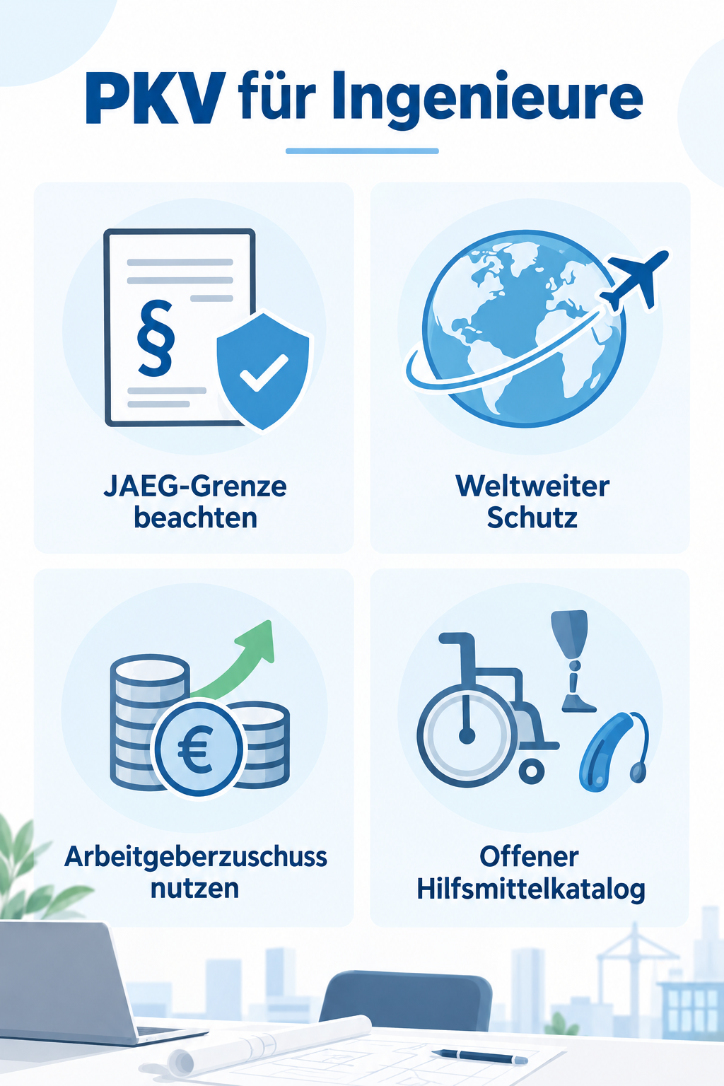 Infografik: PKV für Ingenieure: Kriterien für Technik- und IT-Profis