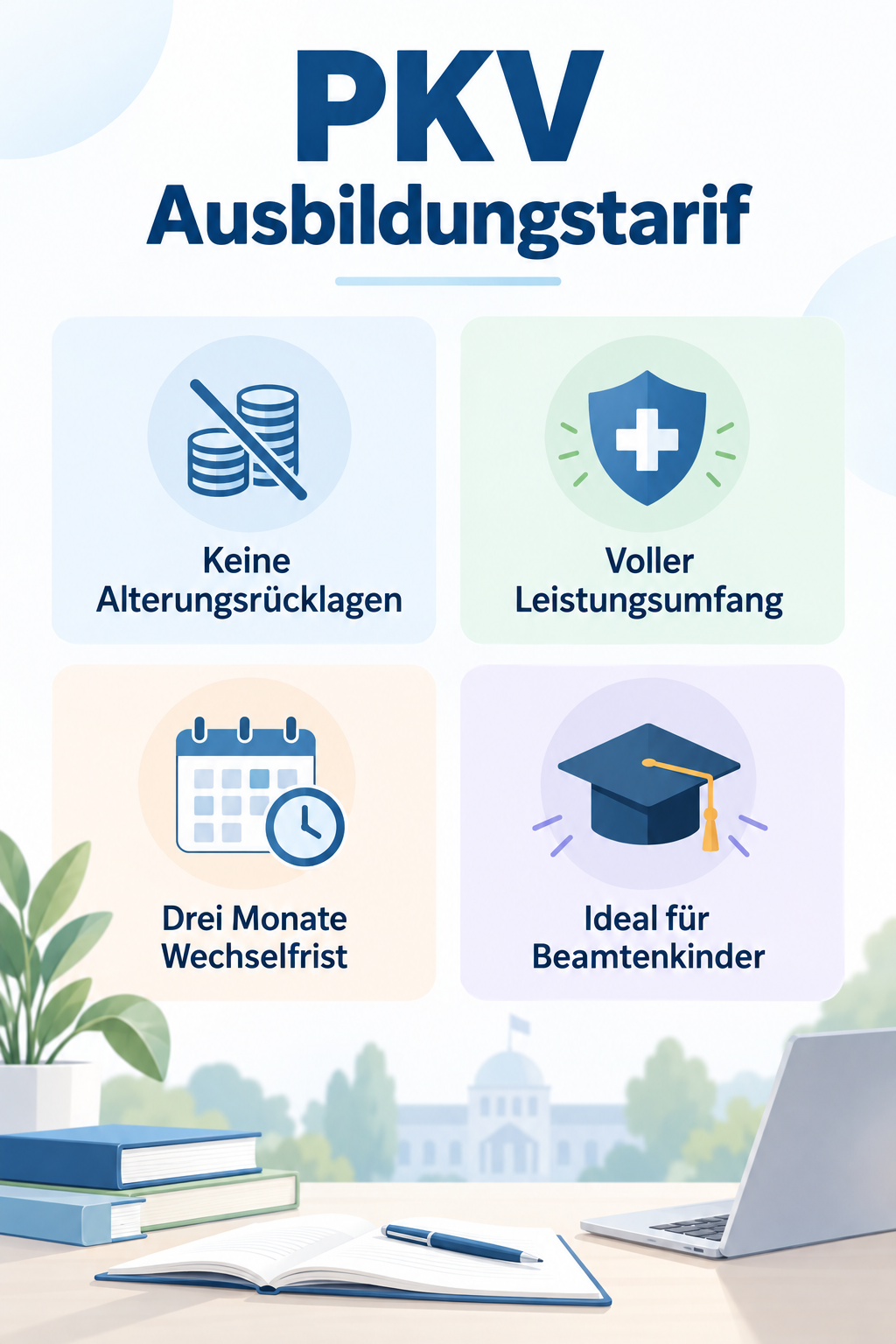 Infografik: PKV Ausbildungstarif: Günstig versichert im Studium